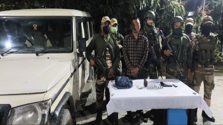 Manipur police apprehend KCP (T) cadre in Thoubal on charges of extortion, arms and ammunition seized Manipur police apprehend KCP (T) cadre in Thoubal on charges of extortion, arms and ammunition seized