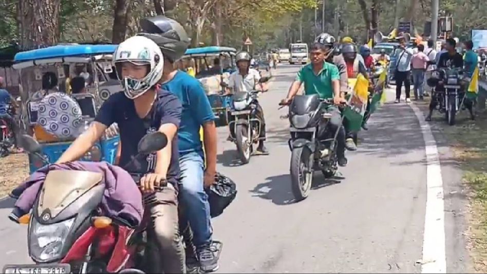 Assam: NDA holds 90-km long bike rally in Kokrajhar Assam: NDA holds 90-km long bike rally in Kokrajhar