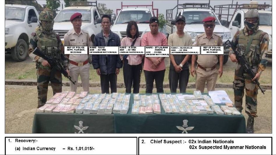 Mizoram: 2 Myanmar nationals among four held with unaccounted cash in Siaha district Mizoram: 2 Myanmar nationals among four held with unaccounted cash in Siaha district