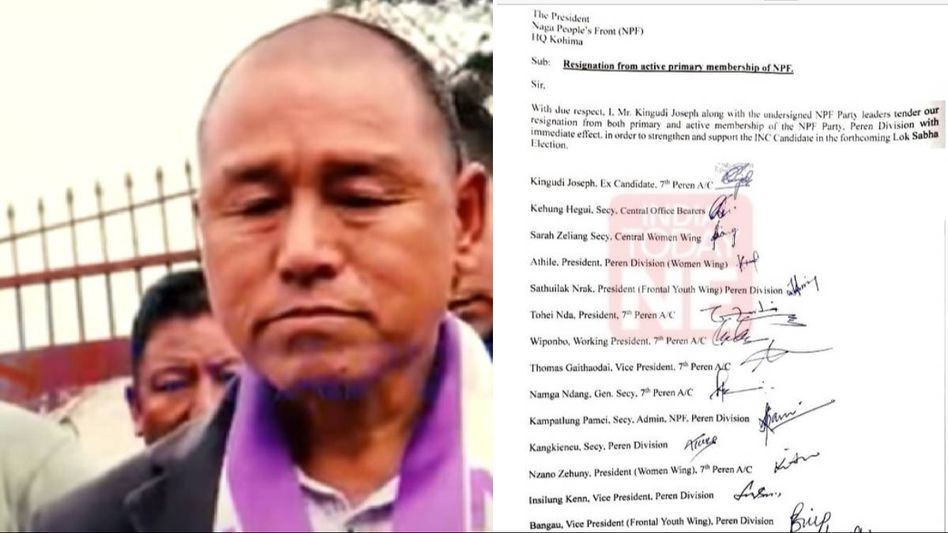 Nagaland: Former NPF candidate Kingudi Joseph along with other party leaders resign, backs Congress candidate Nagaland: Former NPF candidate Kingudi Joseph along with other party leaders resign, backs Congress candidate