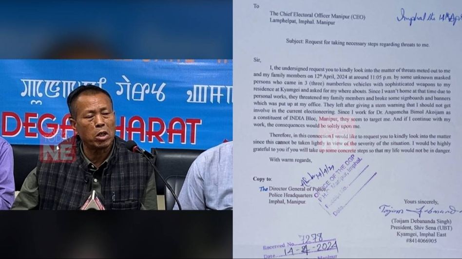 Manipur: Shiv Sena party member demands protection after alleged threats; seeks electoral officer's intervention Manipur: Shiv Sena party member demands protection after alleged threats; seeks electoral officer's intervention