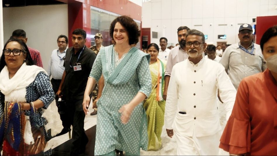 Tripura: Priyanka Gandhi holds road show in Agartala, assures job creation and welfare initiatives Tripura: Priyanka Gandhi holds road show in Agartala, assures job creation and welfare initiatives