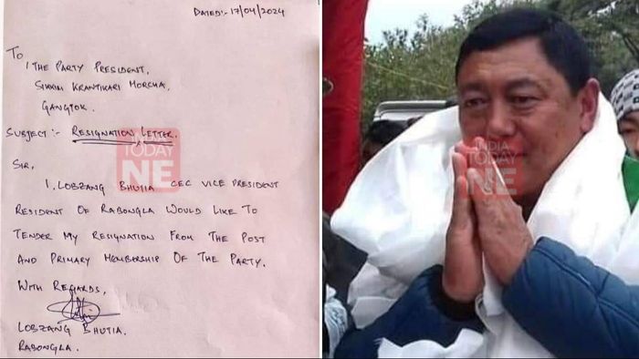 Lobzang Bhutia, SKM, SDF, Sikkim Politics, Resignation, Political Shift