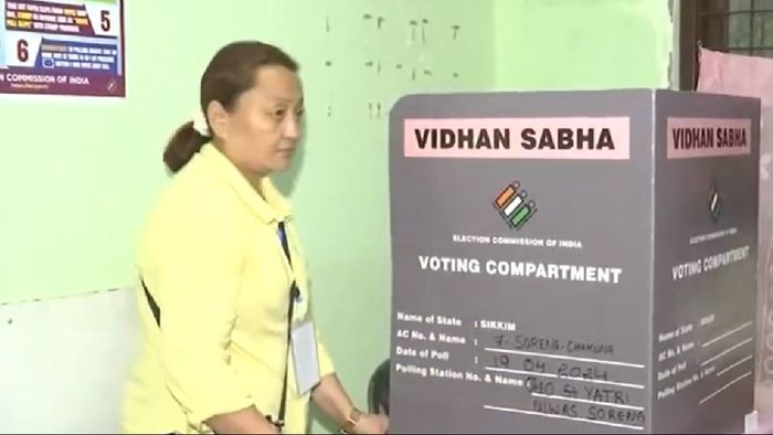 Sikkim: Soreng prepares for historic simultaneous polls with pink voting booth