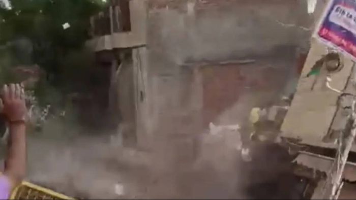 Four storey building collapses in East Delhi's Kalyanpuri