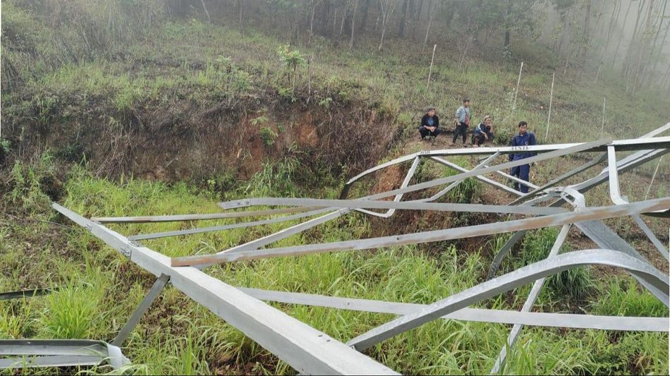 Nagaland: Power generation of Likhimro HEP affected after collapse of double circuit tower near Pungro town Nagaland: Power generation of Likhimro HEP affected after collapse of double circuit tower near Pungro town