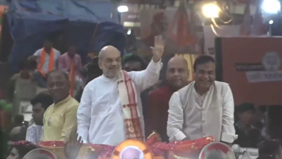 Assam: Home Minister Amit Shah holds mega roadshow in Silchar Assam: Home Minister Amit Shah holds mega roadshow in Silchar