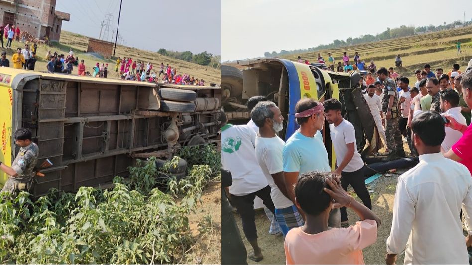 Jharkhand: 15 children injured as speeding school bus overturns in Ranchi’s Mandar Jharkhand: 15 children injured as speeding school bus overturns in Ranchi’s Mandar