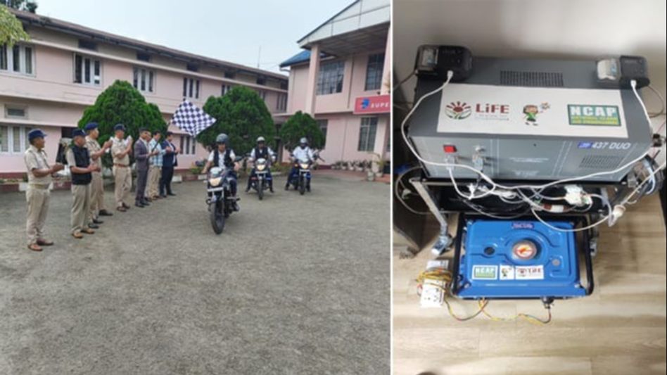 Nagaland Police flags off traffic patrol vehicles to combat vehicle pollution Nagaland Police flags off traffic patrol vehicles to combat vehicle pollution