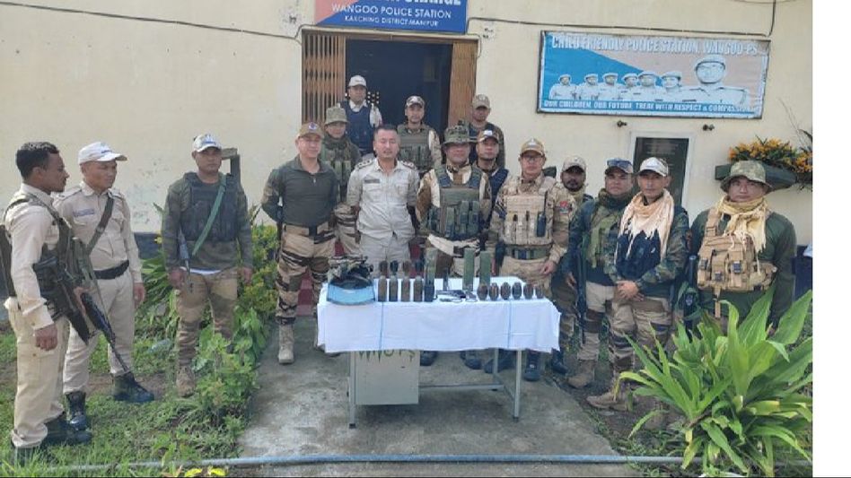 Manipur: Huge cache of arms and ammunition seized during search operations, area domination conducted Manipur: Huge cache of arms and ammunition seized during search operations, area domination conducted