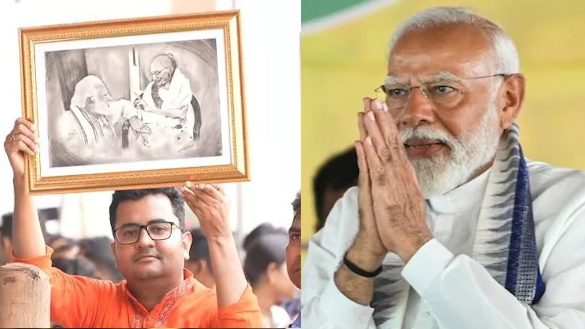 PM Modi Honoured with Mother's Portrait at Rally