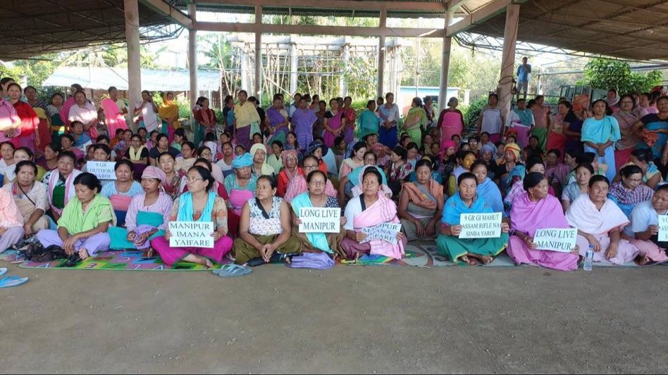 Manipur: Sit-in protests held across Bishnupur opposing replacement of the Gorkha Regiment by Assam Rifles Manipur: Sit-in protests held across Bishnupur opposing replacement of the Gorkha Regiment by Assam Rifles