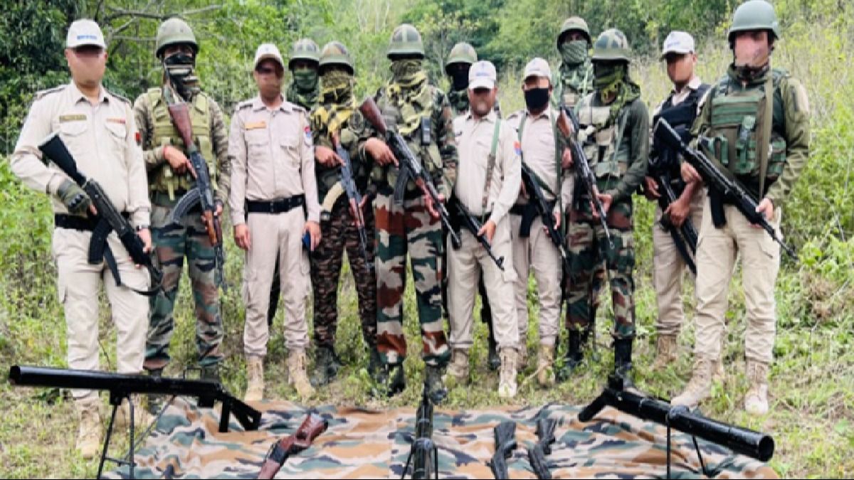 Indian Army and Manipur Police recover huge cache of arms in Imphal East