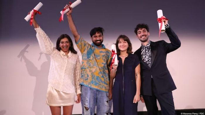 'Sunflowers Were the First Ones to Know' and 'Bunnyhood' filmmakers with La Cinef winners at Cannes 2024. (Photo credit: Instagram/@festivaldecannes)