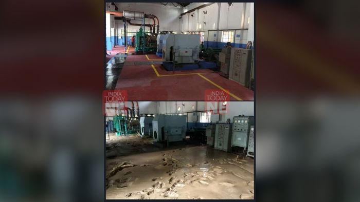 Pump station flooded by Tlawng River's rising levels