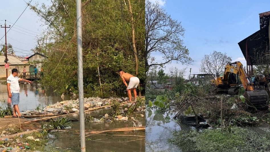 Manipur: Cleaning and dredging of flooded Waisel Maril begins Manipur: Cleaning and dredging of flooded Waisel Maril begins