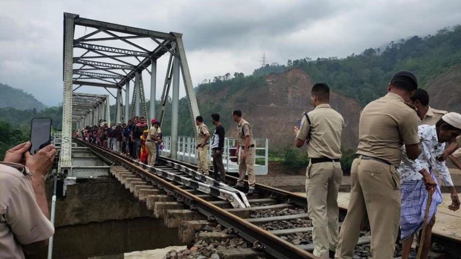 Floods disrupt rail and road communication in Assam's Barak Valley Floods disrupt rail and road communication in Assam's Barak Valley
