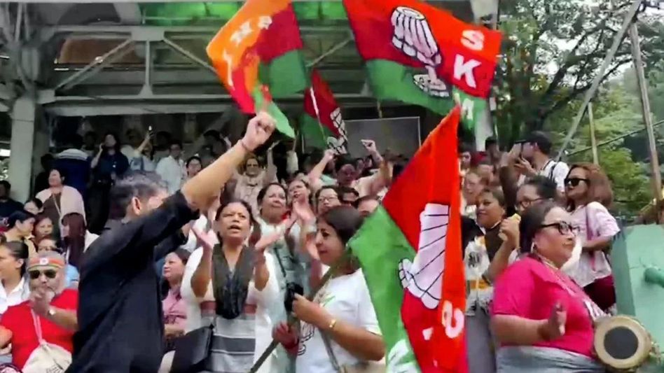 Sikkim Assembly election: SKM to stake claim to form government, likely to meet Governor today Sikkim Assembly election: SKM to stake claim to form government, likely to meet Governor today