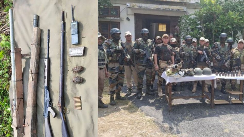 Manipur: Security forces recover arms, explosives in search operations across hill and valley districts Manipur: Security forces recover arms, explosives in search operations across hill and valley districts
