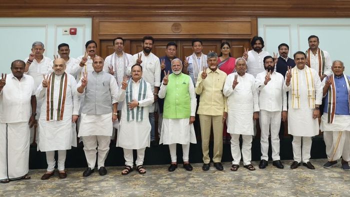 NDA Leaders Elect Modi as Leader for Third Term Post 2024 Win