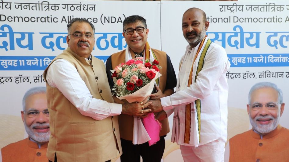 BJP Sikkim state president attends NDA parliamentary party meeting BJP Sikkim state president attends NDA parliamentary party meeting