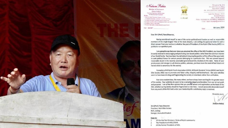 Arunachal MP Nabam Rebia questions Nyishi Elite Society president on political inclination Arunachal MP Nabam Rebia questions Nyishi Elite Society president on political inclination