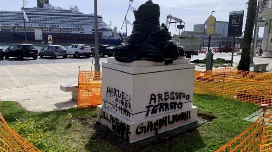 India raises concerns over vandalization of Mahatma Gandhi statue in Italy India raises concerns over vandalization of Mahatma Gandhi statue in Italy