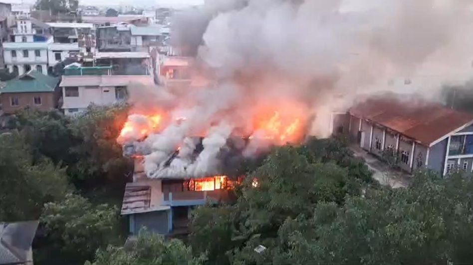 Major fire breaks out near Manipur CM Biren Singh's residence Major fire breaks out near Manipur CM Biren Singh's residence