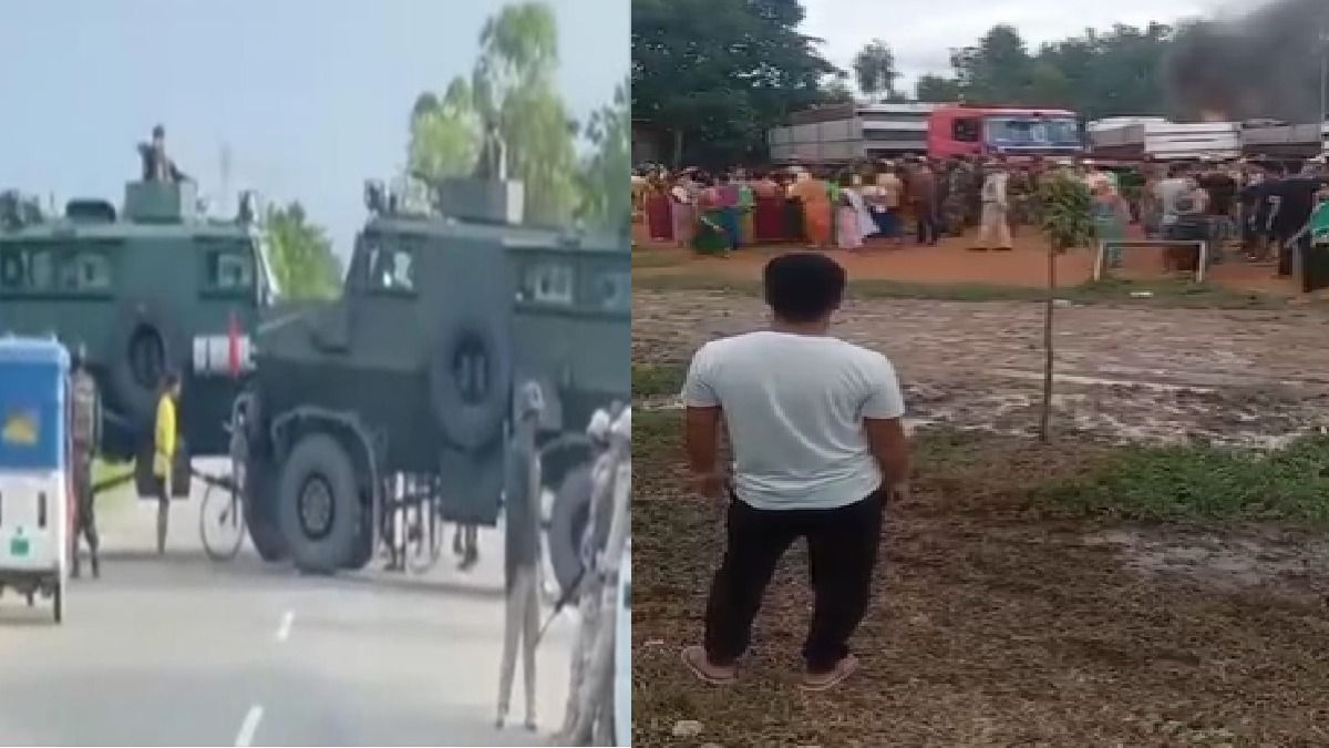 Manipur: Trucks carrying construction materials set ablaze in Bishnupur district  Manipur: Trucks carrying construction materials set ablaze in Bishnupur district