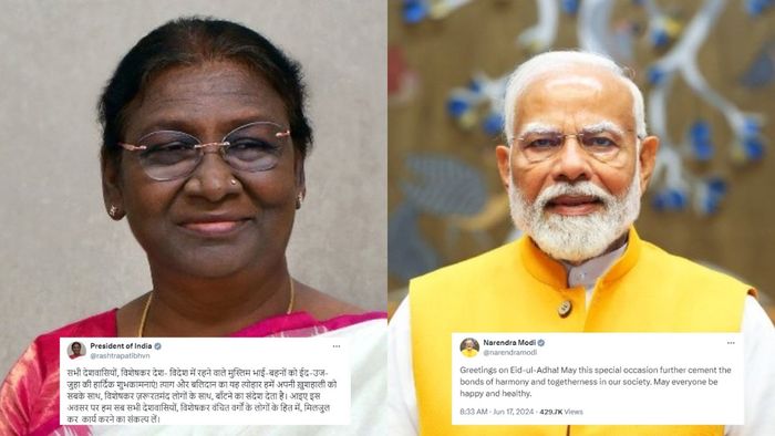 President Murmu, PM Modi extend Eid-ul-Adha greetings, call for unity and harmony