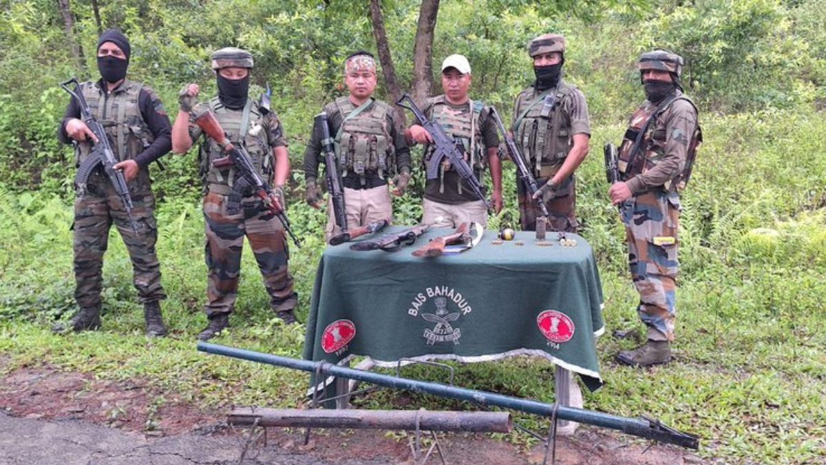 Manipur: Security forces recover cache of weapons in Kangpokpi district Manipur: Security forces recover cache of weapons in Kangpokpi district