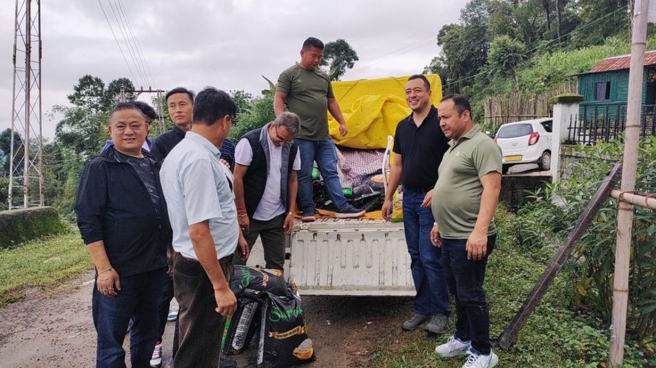 Sikkim BJP unit visits landslide victims, provides relief Sikkim BJP unit visits landslide victims, provides relief