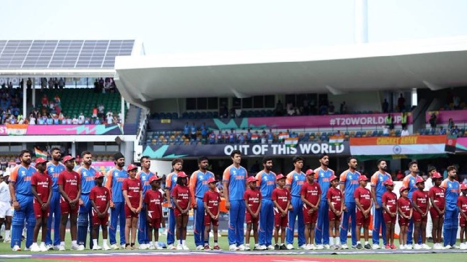 Team India pays tribute to David Johnson with black armbands in T20 World Cup clash Team India pays tribute to David Johnson with black armbands in T20 World Cup clash