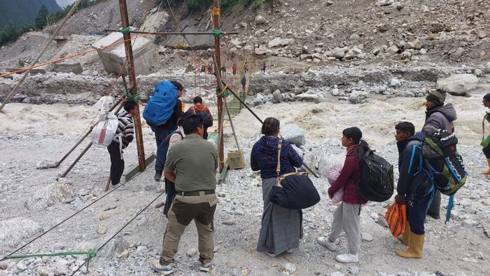 Army Engineers Build Bridge in Sikkim