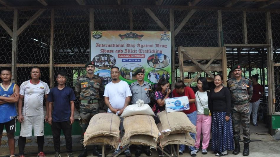 Mizoram: Assam Rifles distributes essentials to de-addiction centres on International Drug Day Mizoram: Assam Rifles distributes essentials to de-addiction centres on International Drug Day