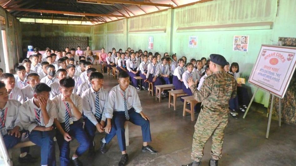 Manipur: Indian Army conducts awareness drive on International Day Against Drug Abuse Manipur: Indian Army conducts awareness drive on International Day Against Drug Abuse