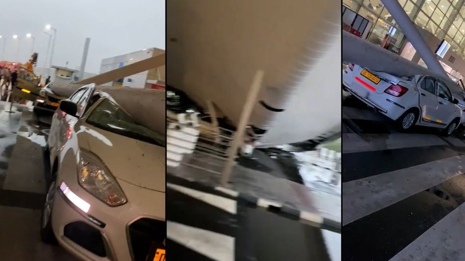 Delhi airport terminal-1 roof collapse: One killed, 5 injured; rescue ops underway Delhi airport terminal-1 roof collapse: One killed, 5 injured; rescue ops underway