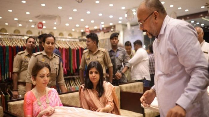 Nita Ambani's Banarasi sari shopping spree boosts local artisans (Photo credit: ANI)