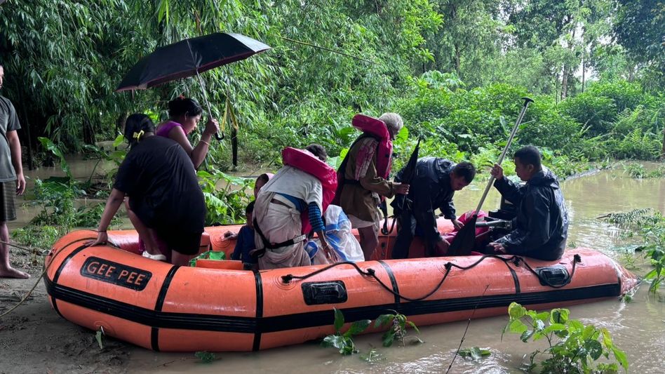 Assam floods: 3,057 people and 419 animals rescued so far, says police Assam floods: 3,057 people and 419 animals rescued so far, says police