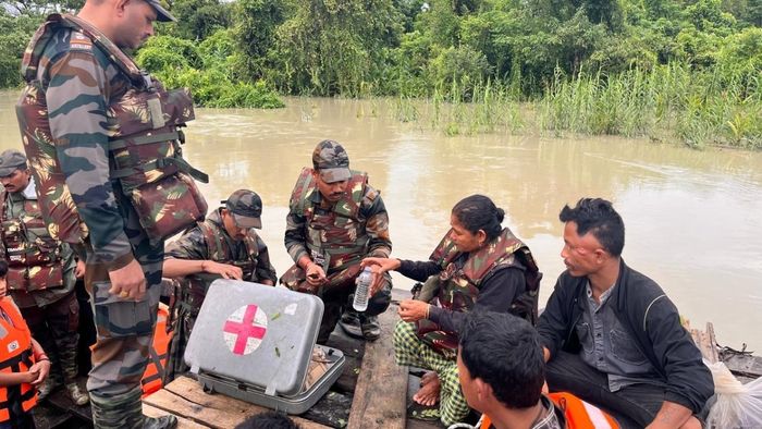 Indian Army's Crucial Flood Relief Operations in Assam-Arunachal Villages Amid Heavy Rains