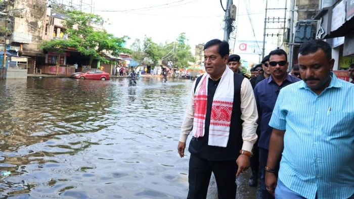 Union Minister Sarbananda Sonowal Reviews Flood Relief Operations in Dibrugarh, Assam
