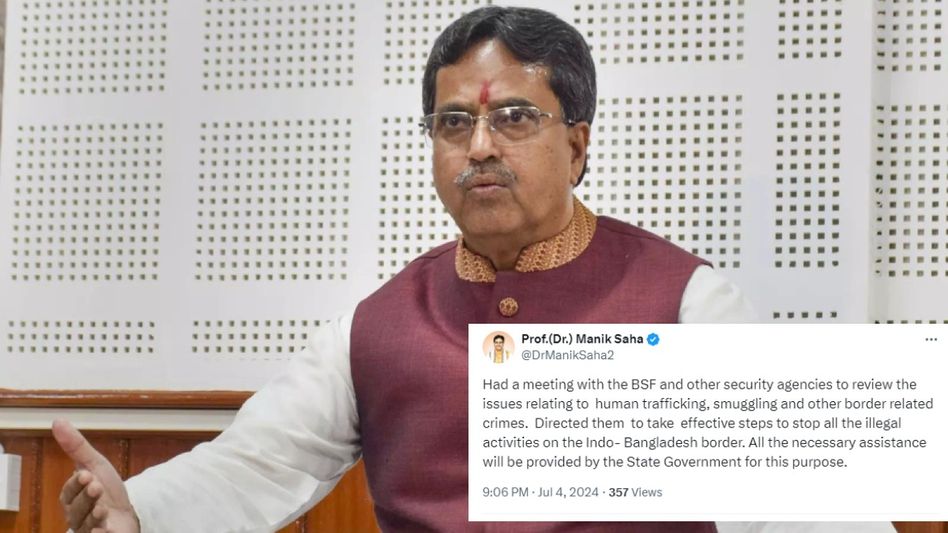 Tripura CM directs strict action against illegal cross-border activities to curb infiltration Tripura CM directs strict action against illegal cross-border activities to curb infiltration