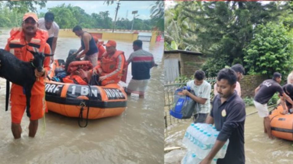 Assam floods: Nagaon district officials provide relief efforts to affected people Assam floods: Nagaon district officials provide relief efforts to affected people