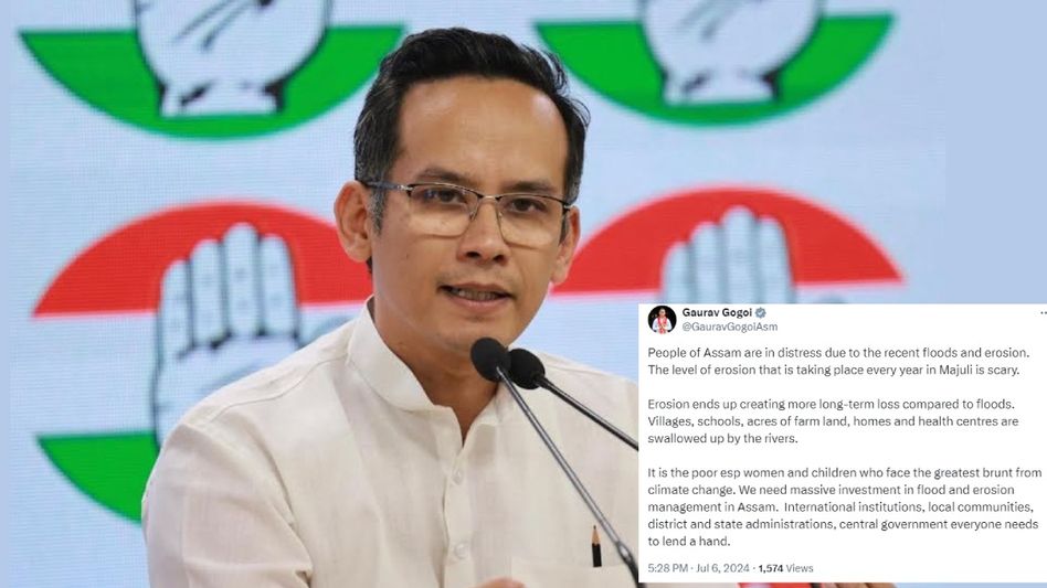 Assam flood: Gaurav Gogoi raises concern over severe erosion in Majuli Assam flood: Gaurav Gogoi raises concern over severe erosion in Majuli