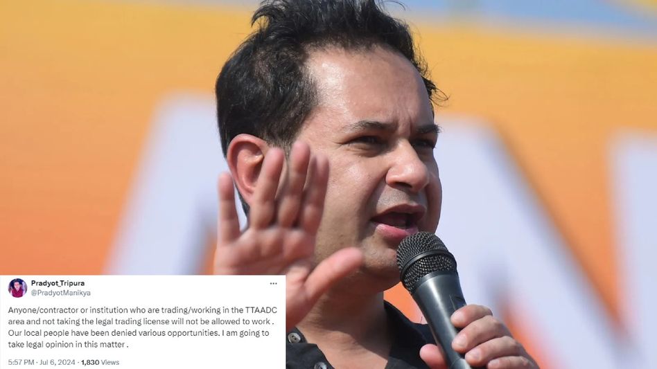 Tripura: No work in tribal district council without legal trading license, says Pradyot Deb Barma Tripura: No work in tribal district council without legal trading license, says Pradyot Deb Barma