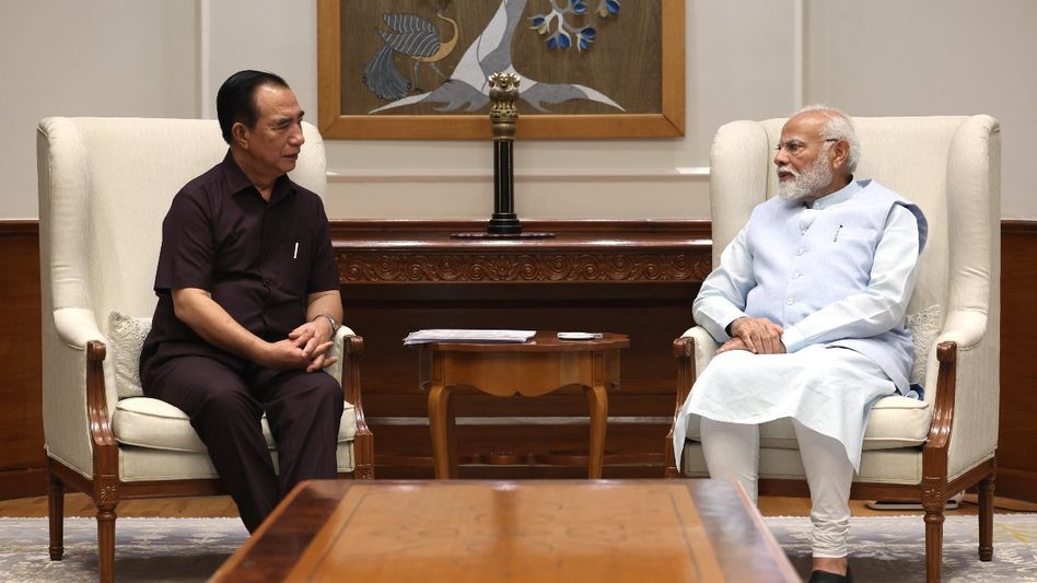 Mizoram CM Lalduhoma meets PM Modi, Kiren Rijiju, discusses state development Mizoram CM Lalduhoma meets PM Modi, Kiren Rijiju, discusses state development