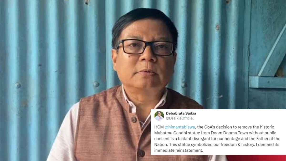 Assam Congress leader demands immediate reinstatement of Mahatma Gandhi statue in Doom Dooma Assam Congress leader demands immediate reinstatement of Mahatma Gandhi statue in Doom Dooma