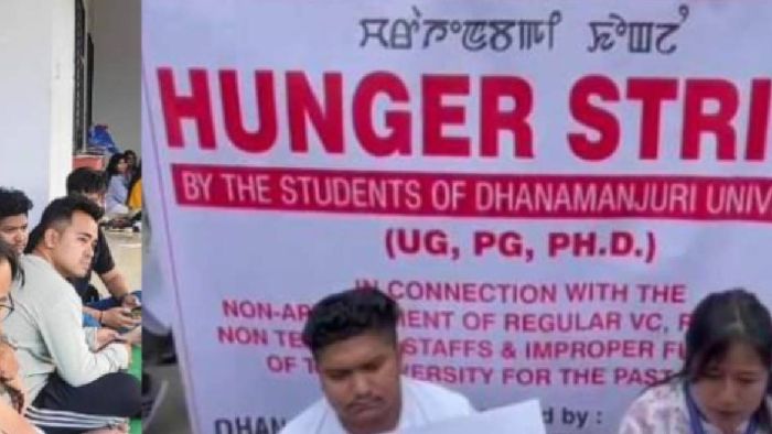 Manipur: Students hunger strike amid administrative absence at Dhanamanjuri University