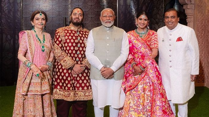 PM Modi attends Ambani wedding ceremony in Mumbai