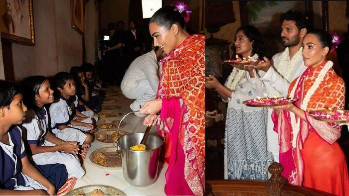 Kim Kardashian performs 'Seva' at ISKCON Temple, serves food to children (Photo: KimKardashian/Instagram)